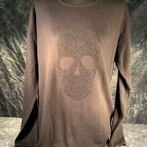 Black Skull Embellished Sweater